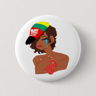 Bóton Redondo 5.08cm Botão Lágrimas da Mulher Negra
