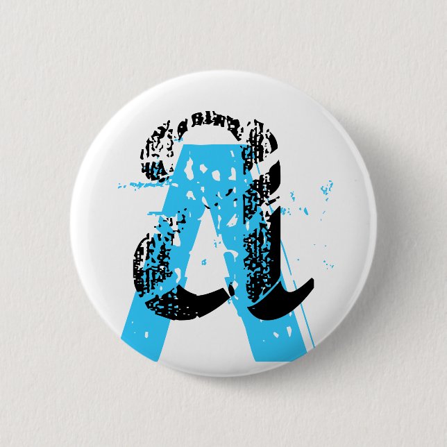 Bóton Redondo 5.08cm Botão legal Tipográfico A Monograma (Frente)