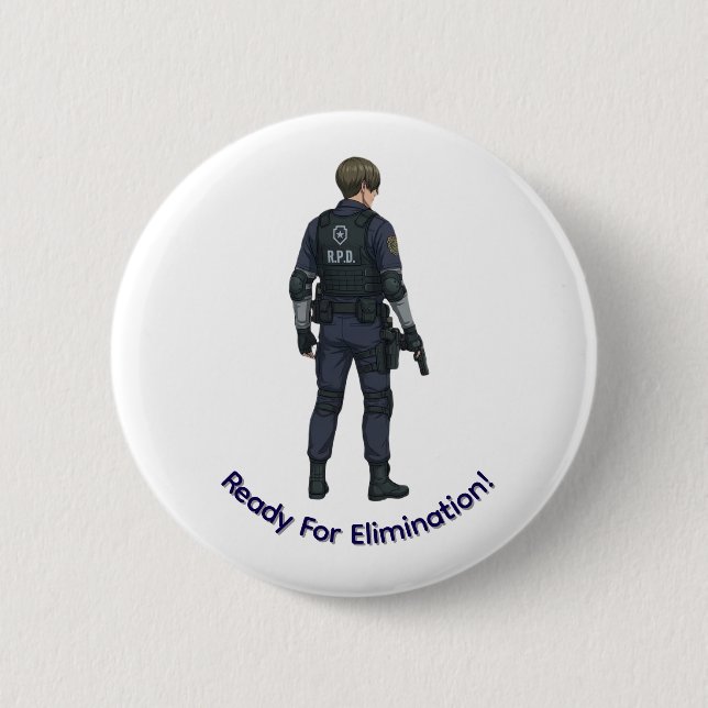 Bóton Redondo 5.08cm botão leon kennedy (Frente)