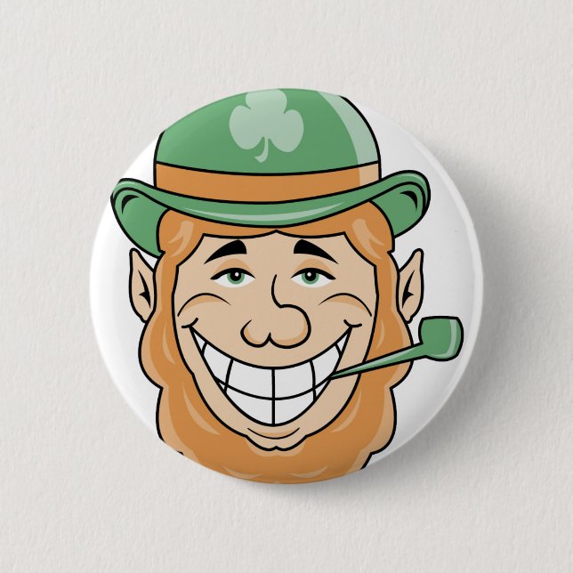 Bóton Redondo 5.08cm Botão Leprechaun Irlandês (Frente)