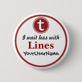 Bóton Redondo 5.08cm Botão Linhas - Design 1 (Branco)