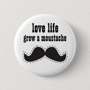 Bóton Redondo 5.08cm BOTÃO Loving do Moustache da vida