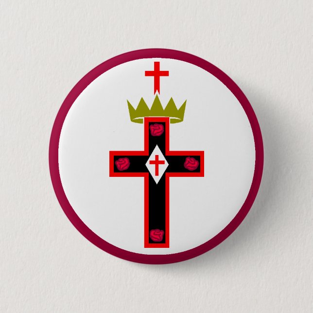 Bóton Redondo 5.08cm Botão maçónico da sociedade de Rosicrucian (Frente)