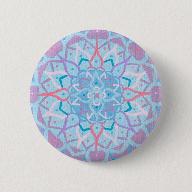 Bóton Redondo 5.08cm Botão Mandala (Frente)