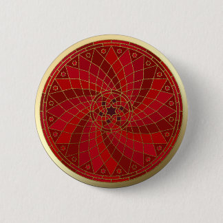 Bóton Redondo 5.08cm Botão Mandala de acabamento dourado com redemoinho