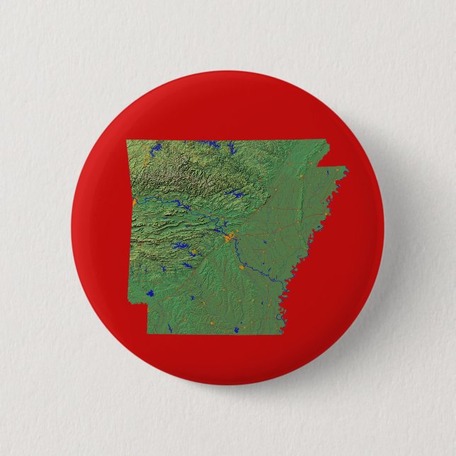 Bóton Redondo 5.08cm Botão Mapa do Arkansas (Frente)