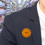 Bóton Redondo 5.08cm Botão Marca de Negócio Laranja Arredondado<br><div class="desc">Botão de forma redonda que você pode personalizar para colocar seu nome de negócios e logotipo. Você pode usar este botão como acessório uniforme do seu funcionarios. Você também pode usá-lo como acessório de empacotamento. Você também pode incluí-lo em seus materiais de marketing para anunciar sua empresa ou promover seu...</div>