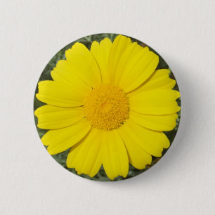 Bóton Redondo 5.08cm Botão margarida amarelo