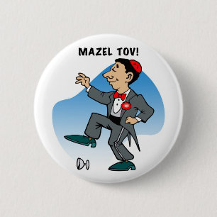 Bóton Redondo 5.08cm Botão: Mazal Tov