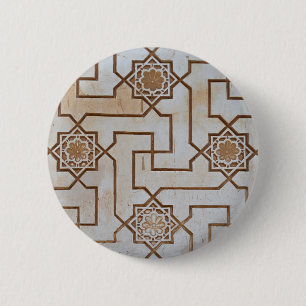 Bóton Redondo 5.08cm Botão Mesquita Beige Arabesque