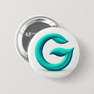 Bóton Redondo 5.08cm Botão Minimalista com Letra G Insígnia Inicial M