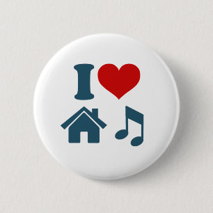 Bóton Redondo 5.08cm Botão Música Love House (branco)