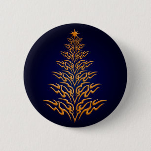 Bóton Redondo 5.08cm Botão Na moda de Árvore de Natal Azul