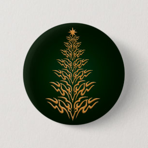 Bóton Redondo 5.08cm Botão Na moda de Árvore de Natal Verde