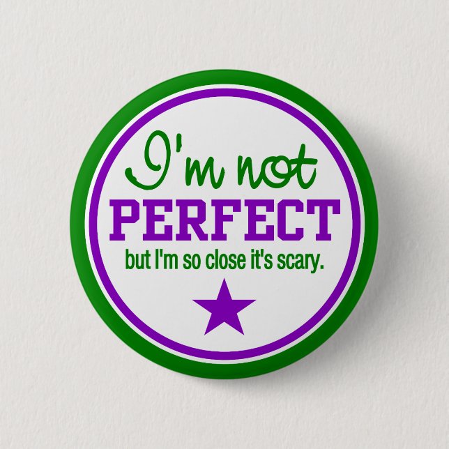 Bóton Redondo 5.08cm Botão NÃO PERFEITO - verde / roxo (Frente)