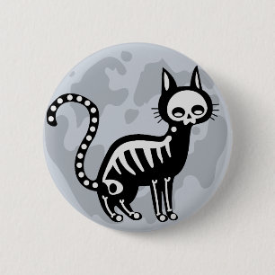 Bóton Redondo 5.08cm Botão negro da lua de gato