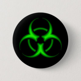 Bóton Redondo 5.08cm Botão Neon Green Biohazard Símbolo