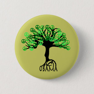 Bóton Redondo 5.08cm botão obama peace tree of life
