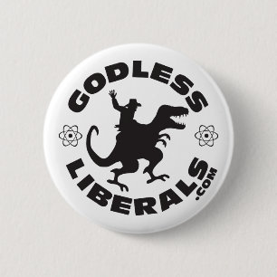 Bóton Redondo 5.08cm Botão oficial do logotipo dos liberais Godless