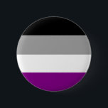 Bóton Redondo 5.08cm Botão Orgulho Asexual<br><div class="desc">Mostre seu orgulho assexuado com este simples, mas ousado preto, cinza e botão roxo. Projetado pela Queer Hetero Alliance na Universidade de Nebraska Kearney.</div>