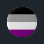 Bóton Redondo 5.08cm Botão Orgulho Asexual<br><div class="desc">Mostre seu orgulho assexuado com este simples,  mas ousado preto,  cinza e botão roxo. Projetado pela Queer Hetero Alliance na Universidade de Nebraska Kearney.</div>