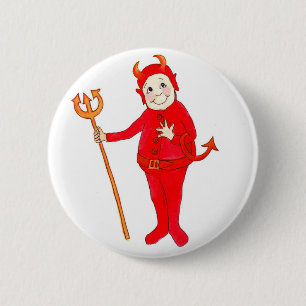 Bóton Redondo 5.08cm "Botão ou crachá do diabo vermelho pequeno"