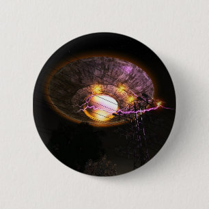 Bóton Redondo 5.08cm Botão OVNI sobre Powerlines