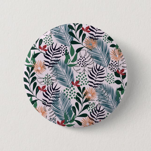 Bóton Redondo 5.08cm Botão Padrão Floral (Frente)