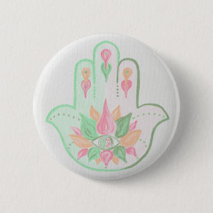 Bóton Redondo 5.08cm Botão Pastel Hamsa