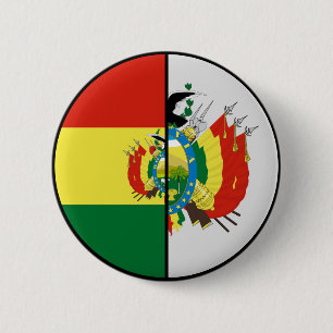 Bóton Redondo 5.08cm Botão Patriótico da Bandeira da Bolívia e Casaco d