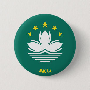 Bóton Redondo 5.08cm Botão Patriótico Encantador de Macau