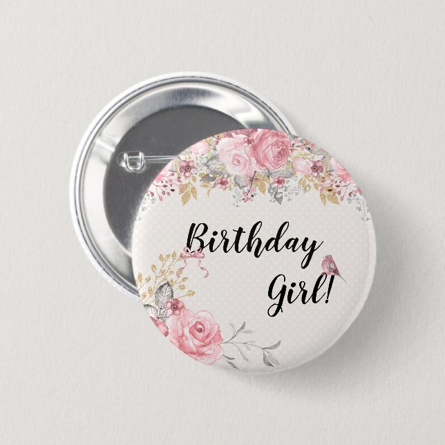 Bóton Redondo 5.08cm Botão pequeno doce do pássaro (Frente & Verso)