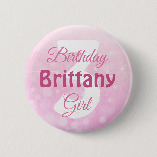 Bóton Redondo 5.08cm Botão personalizado da menina do aniversário do