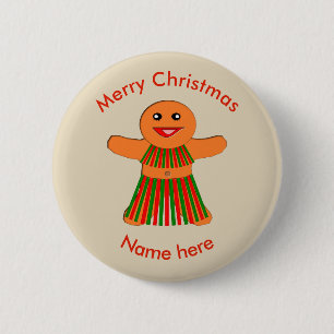 Bóton Redondo 5.08cm Botão Personalizado da Mulher Gingerbread do Fest