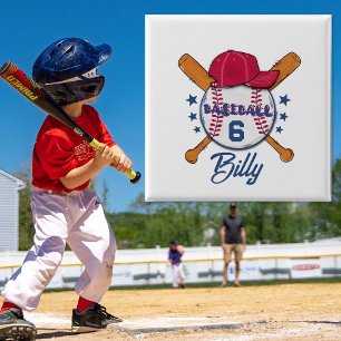 Bóton Redondo 5.08cm Botão Personalizado de Beisebol Nome e Número   Cu
