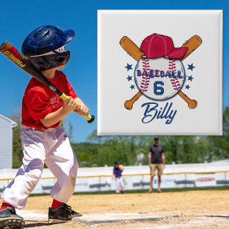 Bóton Redondo 5.08cm Botão Personalizado de Beisebol Nome e Número | Cu