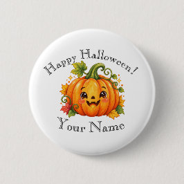 Bóton Redondo 5.08cm Botão personalizado de feliz Halloween, alfinete p