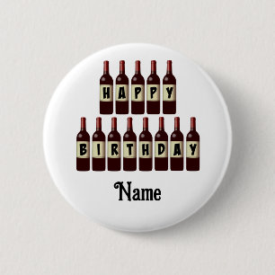 Bóton Redondo 5.08cm Botão Personalizado de Garrafas de Vinho Vermelho