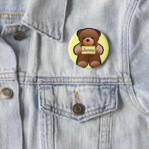 Bóton Redondo 5.08cm Botão Personalizado de Urso de Pelúcia