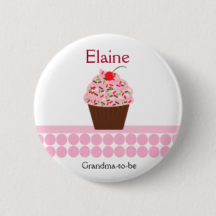 Bóton Redondo 5.08cm Botão personalizado do cupcake NOME DE ETIQUETA