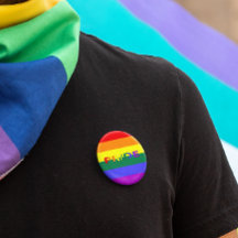 Botão Pin-Back do Orgulho LGBT e Orgulho do Arco-Í
