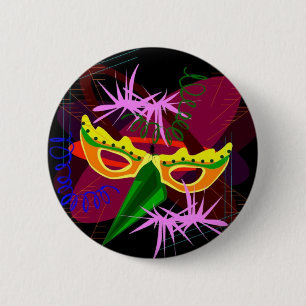 Bóton Redondo 5.08cm Botão, Pin, Broche-Mardi Gras