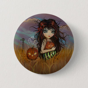 Bóton Redondo 5.08cm Botão Pinback de Fada de Halloween