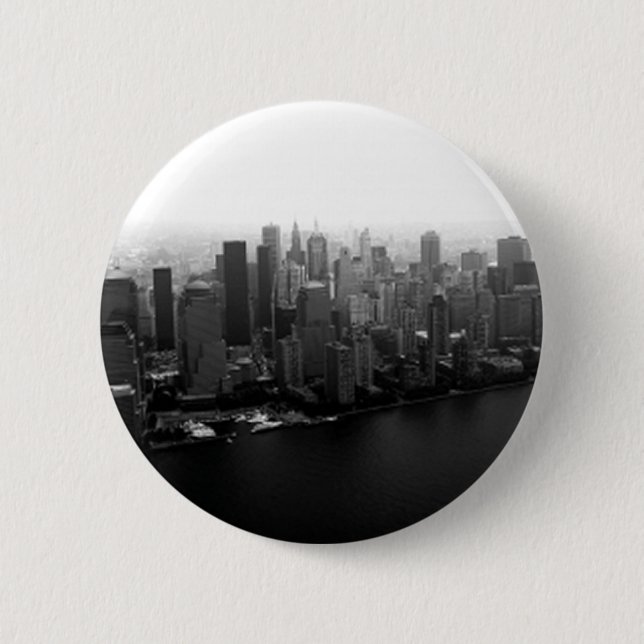 Bóton Redondo 5.08cm Botão Pinback do Skyline de Nova York (Frente)