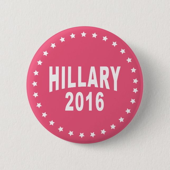 Bóton Redondo 5.08cm Botão Pinback Rosa Da Campanha Hillary Clinton 201 (Frente)