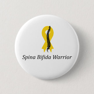 Bóton Redondo 5.08cm Botão Pino do Guerreiro Spina Bifida com Fita Amar