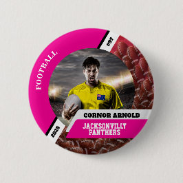 Bóton Redondo 5.08cm Botão/pino esportivo de foto personalizada futebol
