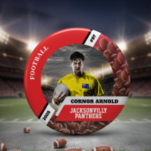 Botão/pino esportivo de foto personalizada futebol