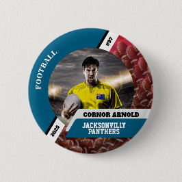 Bóton Redondo 5.08cm Botão/pino esportivo de foto personalizada futebol