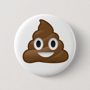 Bóton Redondo 5.08cm Botão Poop Emoji
